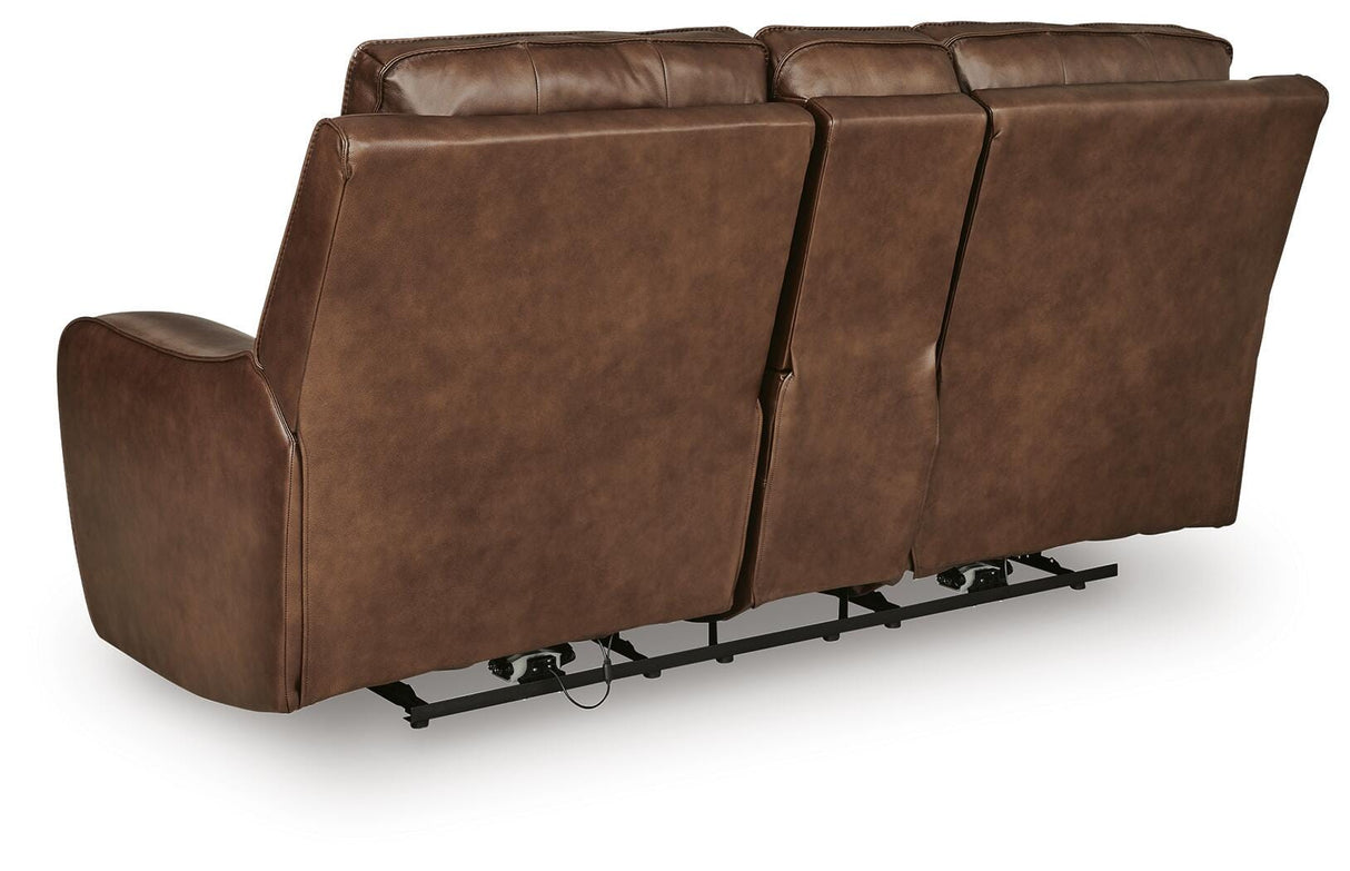 DeepWakes Power Reclining Loveseat with Console - Furniture World
