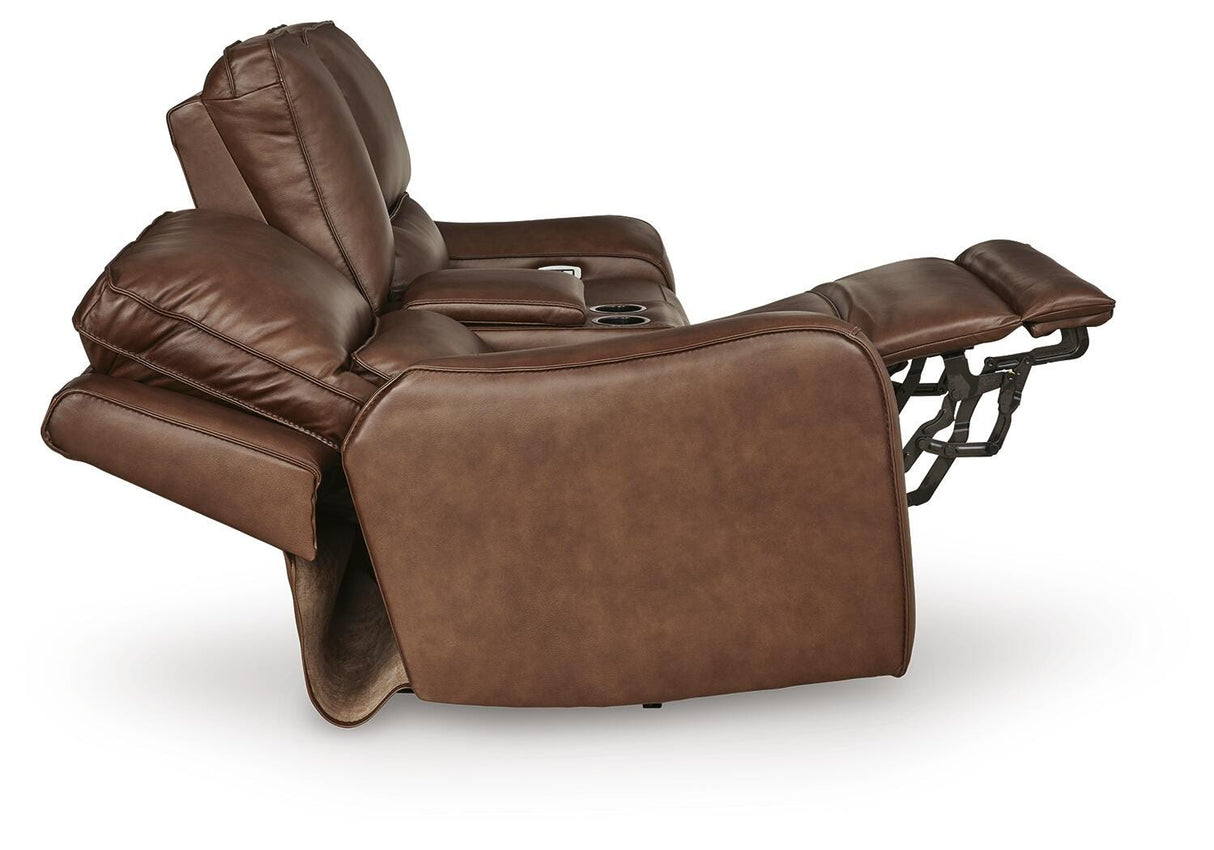 DeepWakes Power Reclining Loveseat with Console - Furniture World