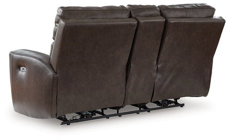 Crossplex Power Reclining Loveseat with Console - Furniture World