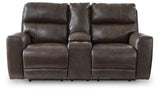 Crossplex Power Reclining Loveseat with Console - Furniture World