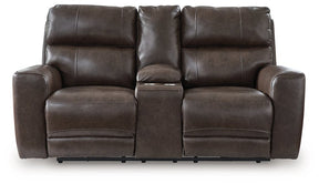 Crossplex Power Reclining Loveseat with Console - Furniture World