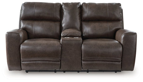 Crossplex Power Reclining Loveseat with Console - Furniture World