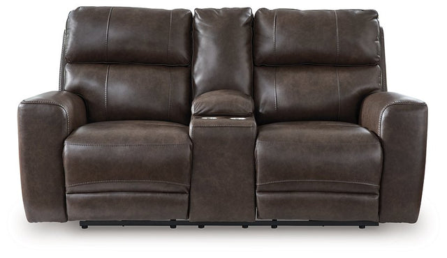 Crossplex Power Reclining Loveseat with Console - Furniture World