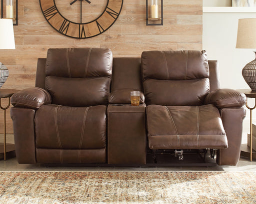 Edmar Power Reclining Loveseat with Console - Furniture World