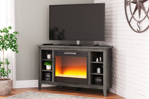 Arlenbry Corner TV Stand with Electric Fireplace - Furniture World