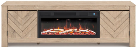 Cayboni 71" TV Stand with Electric Fireplace - Furniture World