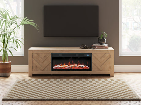 Cayboni 71" TV Stand with Electric Fireplace - Furniture World