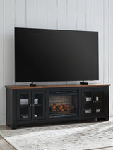 Wildenauer 76" TV Stand with Electric Fireplace - Furniture World
