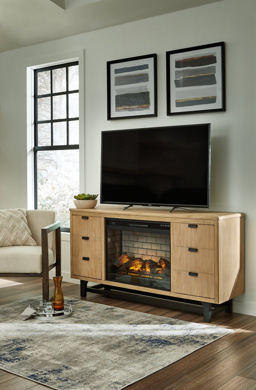 Freslowe TV Stand with Electric Fireplace - Furniture World