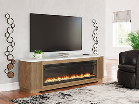 Camdill 80" TV Stand with Electric Fireplace - Furniture World