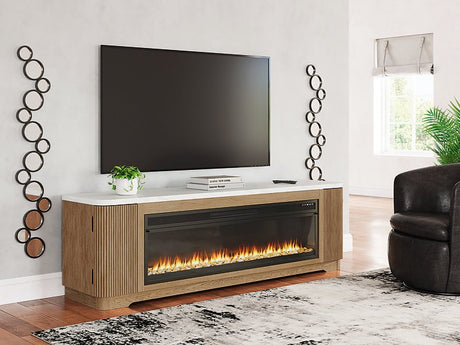 Camdill 80" TV Stand with Electric Fireplace - Furniture World