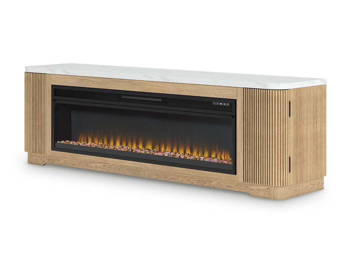 Camdill 80" TV Stand with Electric Fireplace - Furniture World