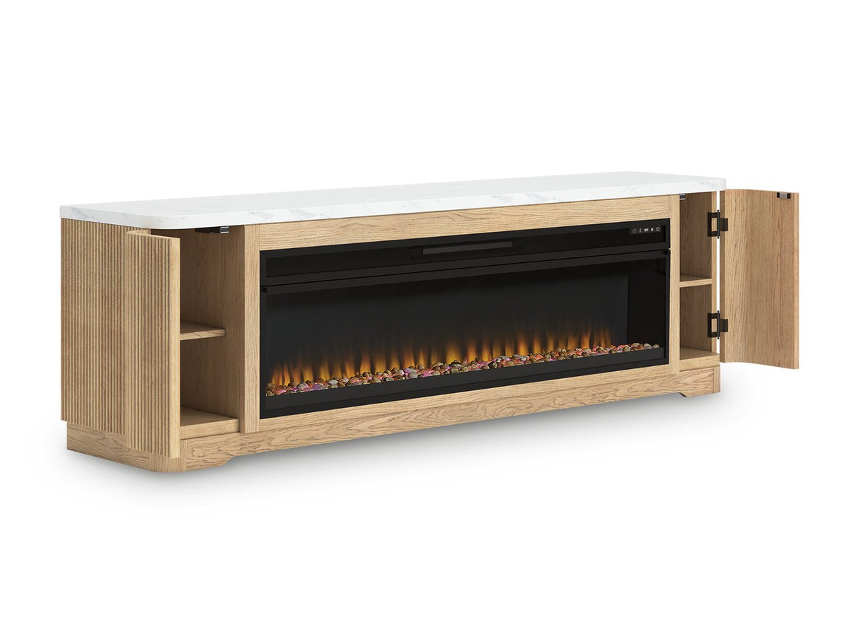 Camdill 80" TV Stand with Electric Fireplace - Furniture World