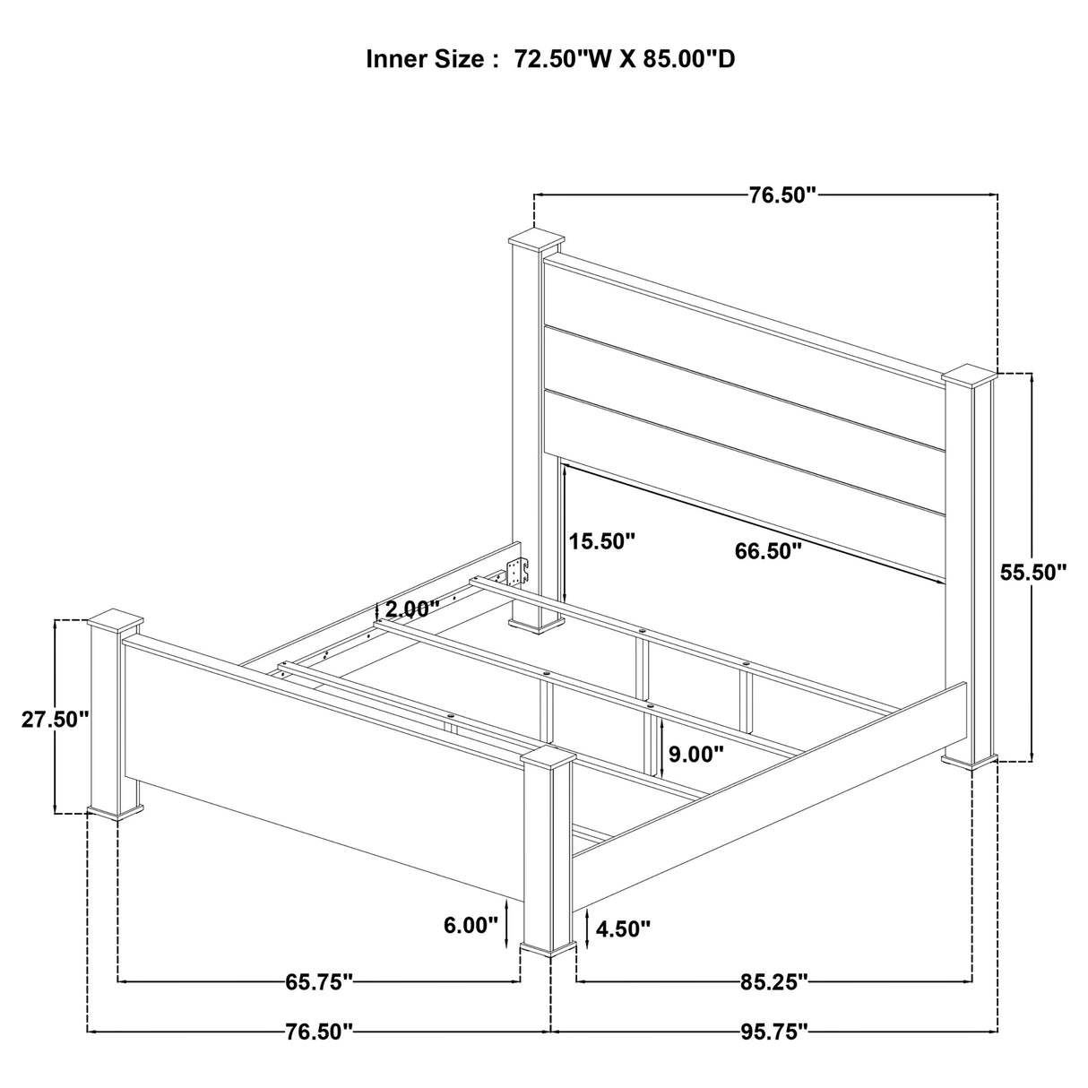 Oakglen Panel Bed