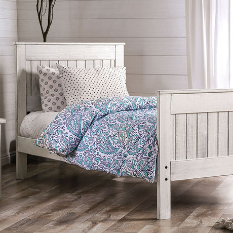 Rockwall Bed Grey & White - Furniture World