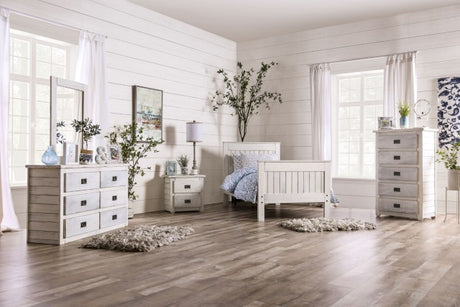 Rockwall Bed Grey & White - Furniture World