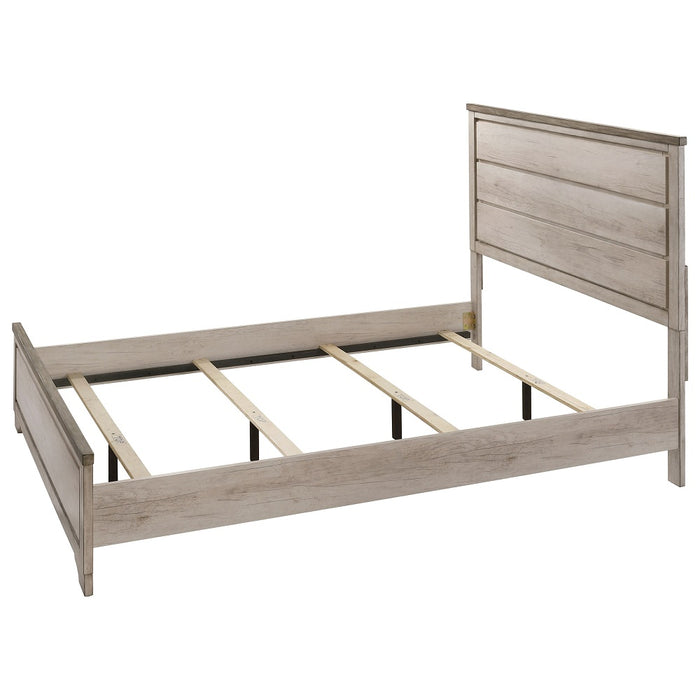 Crown Mark Patterson Queen Panel Bed in Driftwood Grey