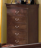 Crown Mark Furniture Louis Philip Drawer Chest In Dark Cherry