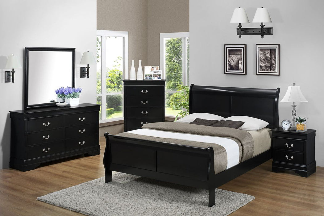 Crown Mark Furniture Louis Philip King Bed in Black