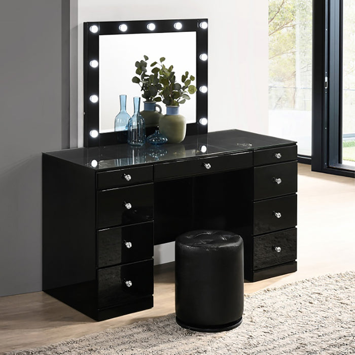 Crown Mark Furniture Morgan Vanity in Black B4851BK
