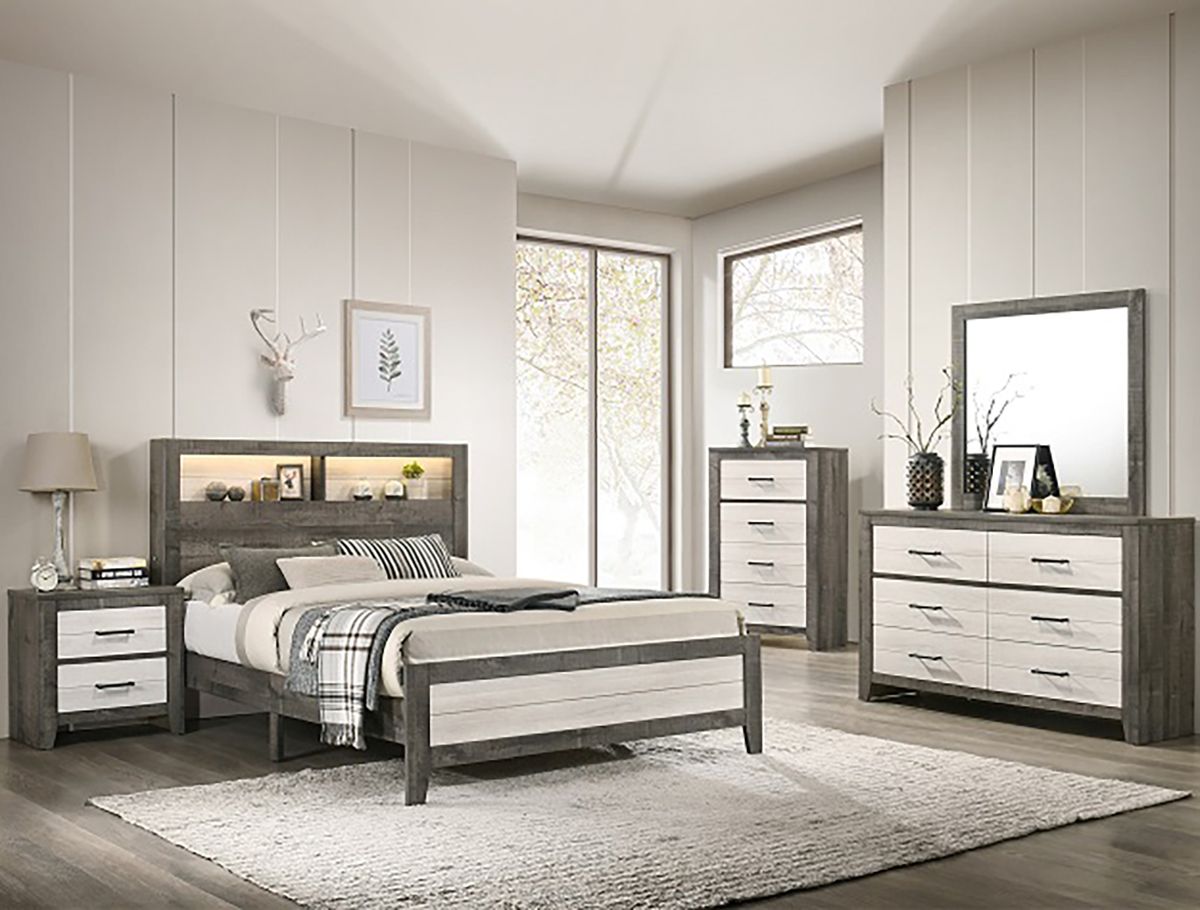 Rhett Queen Platform Bed In Gray