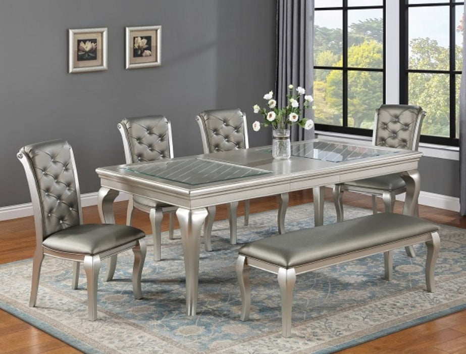 Crown Mark Furniture Caldwell Dining Table in Light Champagne
