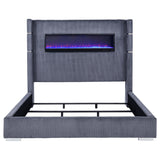 Tisdall Wingback Bed with Flame Visualizer