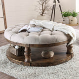 Mika Antique Oak Coffee Table w/ Cushion Top - Furniture World