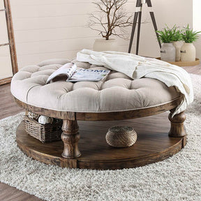 Mika Antique Oak Coffee Table w/ Cushion Top - Furniture World