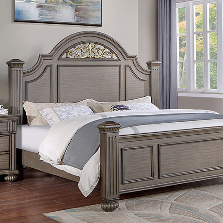 Syracuse Bed Cherry & Grey - Furniture World
