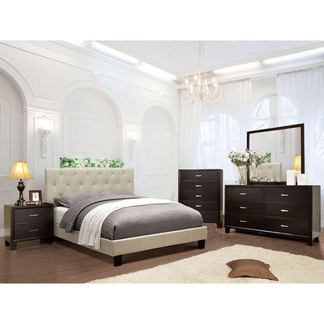Leeroy Bed Ivory & Brown - Furniture World