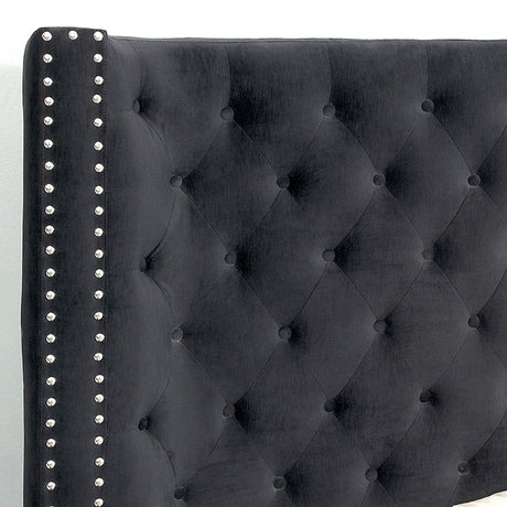 Rosabelle Bed Black, Grey, & Ivory - Furniture World