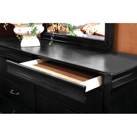 Louis Philippe Cal.King Bed Black - Furniture World