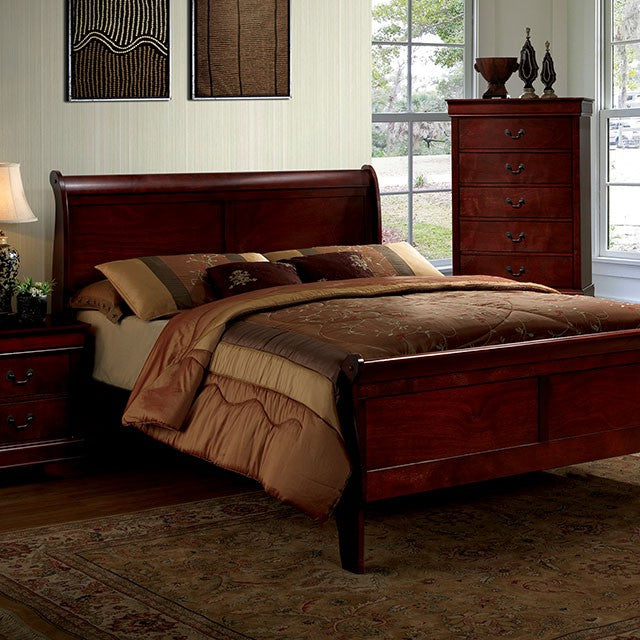 Louis Philippe Full Bed Cherry - Furniture World