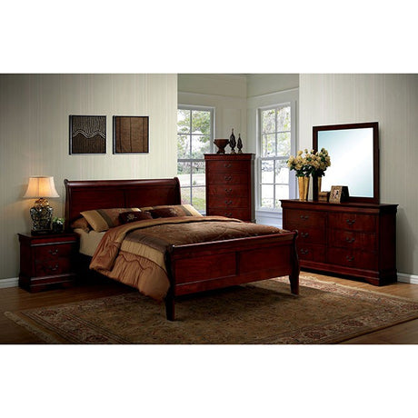 Louis Philippe Queen Bed Cherry - Furniture World