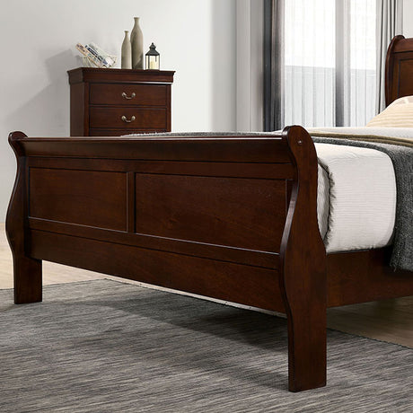 Louis Philippe Bed Black, White, & Cherry - Furniture World