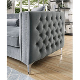 Amie Glam Gray & Black Sectional w/Storage