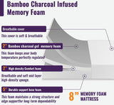 Nasturtium 8" Queen Bamboo Charcoal Infused Memory Foam