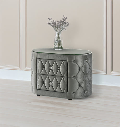 Voltare Nightstand Grey - Furniture World