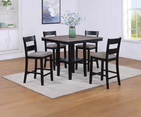 Lester 5-piece Counter Height Table Light Grey - Furniture World