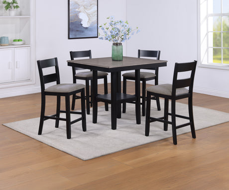 Lester 5-piece Counter Height Table Light Grey - Furniture World