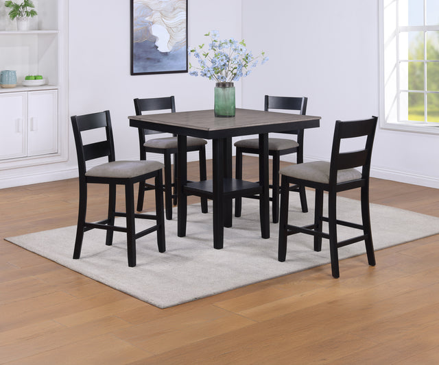 Lester 5-piece Counter Height Table Light Grey - Furniture World