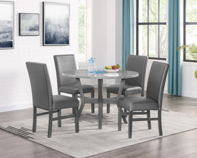 Judson 5-piece Dining Set Glitter Grey - Furniture World