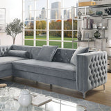 Amie Glam Gray & Black Sectional w/Storage