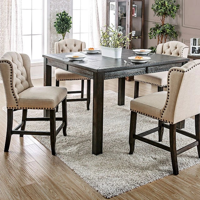 Sania 7 Pc Counter Ht Table Set Rustic