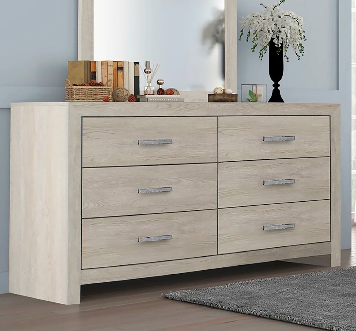 Jaylen 6 Drawer Dresser in Gray