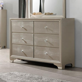 Crown Mark Lyssa 6 Drawer Dresser in Embossed Crocodile Pattern image