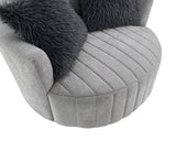 Hoople Channel Tufted Swivel Chair - Furniture World