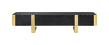 Leknes TV Stand Black w/ Gold Frame