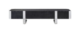 Leknes TV Stand Black w/ Silver Frame